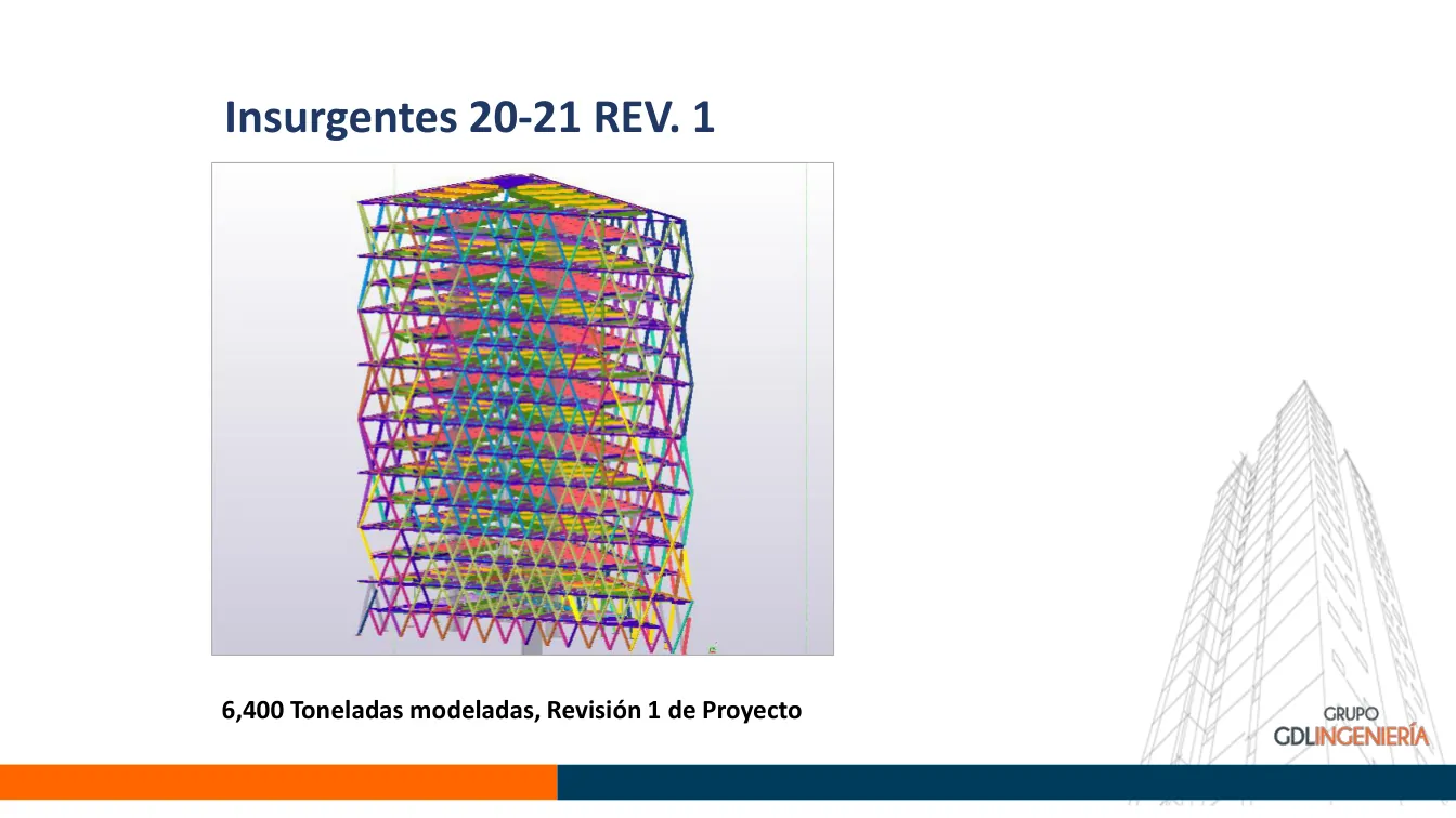 Modelo estructural del proyecto Insurgentes 20-21