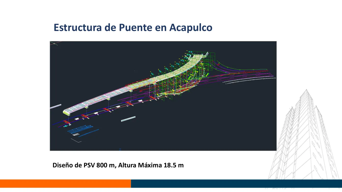 Modelo de estructura de puente en Acapulco